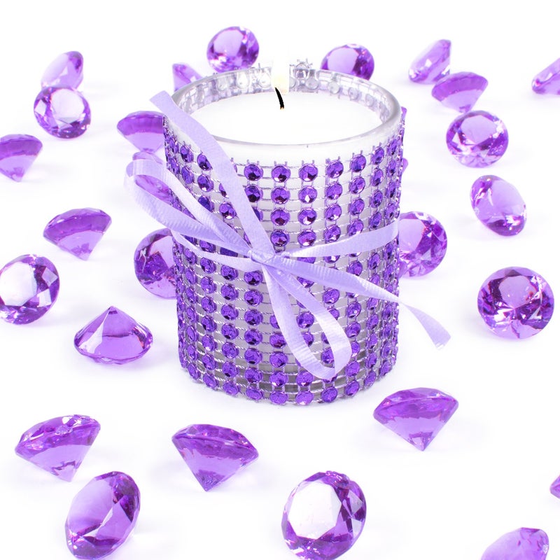 Super Z Outlet Sparkling Rhinestone Mesh Ribbon for Event Decorations, Wedding Cake, Birthdays, Baby Shower, Arts & Crafts, 4.75" x 10 Yards, 24 Row, 1 Roll (Purple) - Image 3